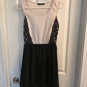 Black and white shear dress